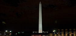 Washington Monument from WWII Memorial Night